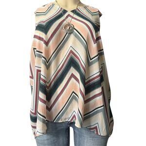 Maurices Sleeveless Dress Top Size 4X in Black Burgundy and Pink